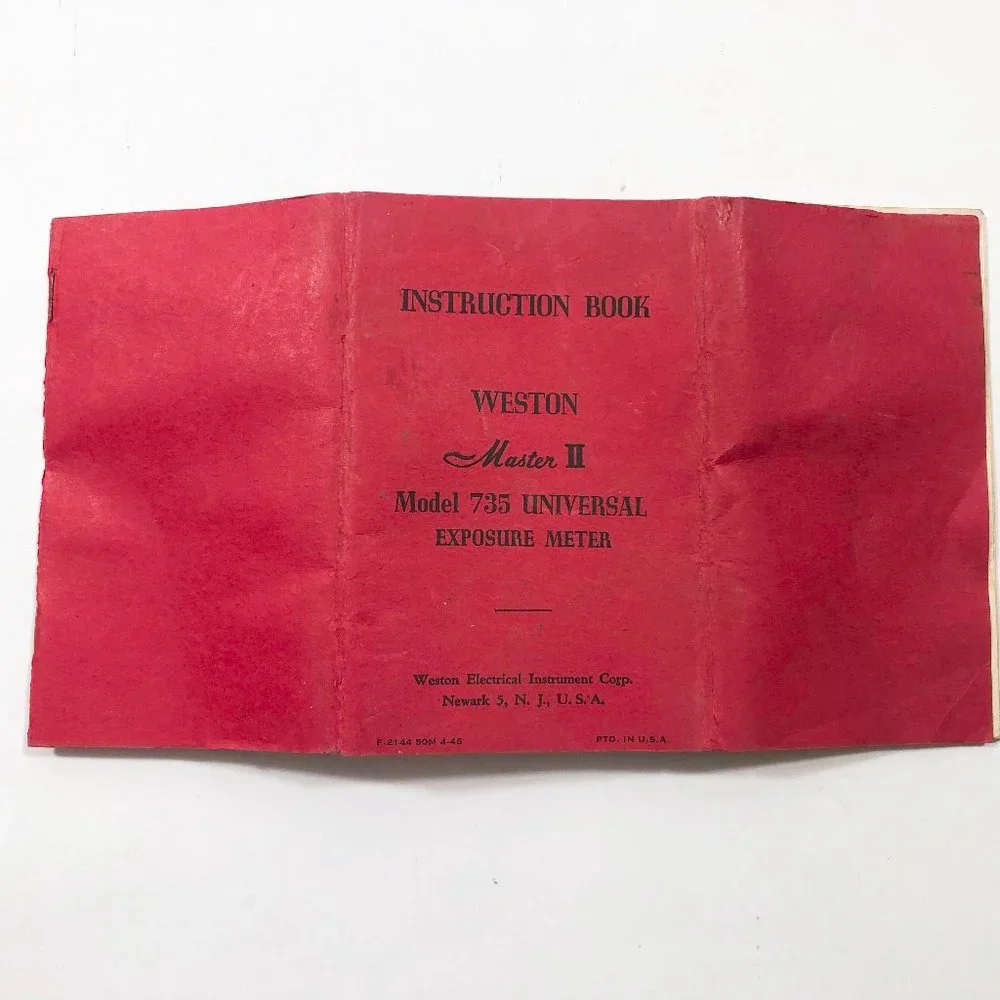 1953 Weston Master II Universal Exposure Meter Model 735 Instruction Book